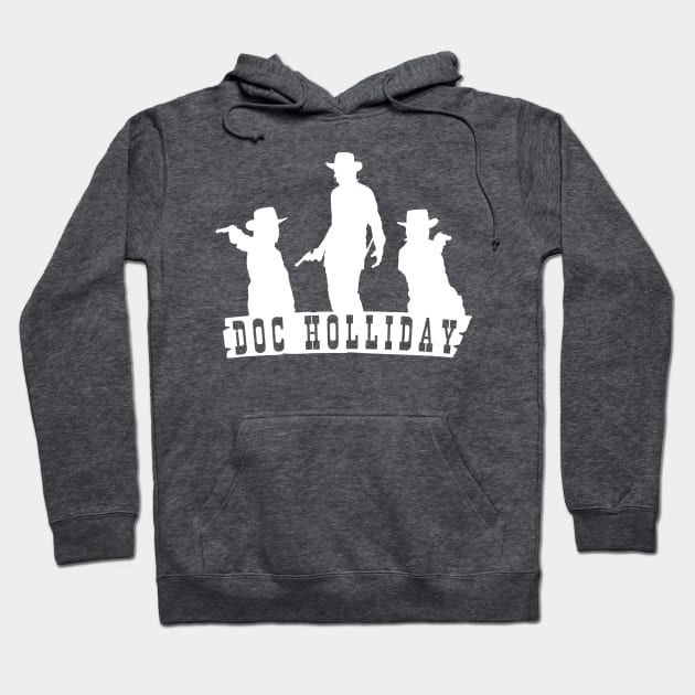 Doc Holliday - Triple Threat Design Hoodie by scrappydogdesign